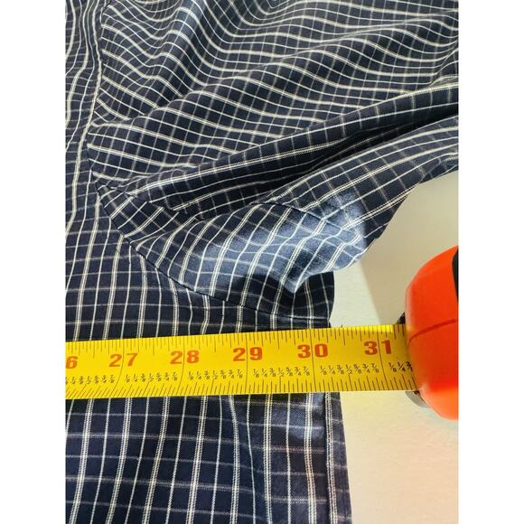 Duluth Trading Company Button Down Shirt Long Sleeve Gingham Check Blue 3XL - Picture 8 of 10